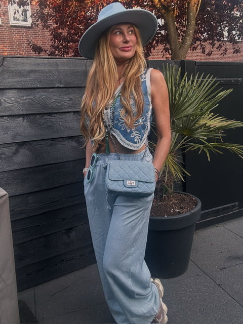 Denim wide leg